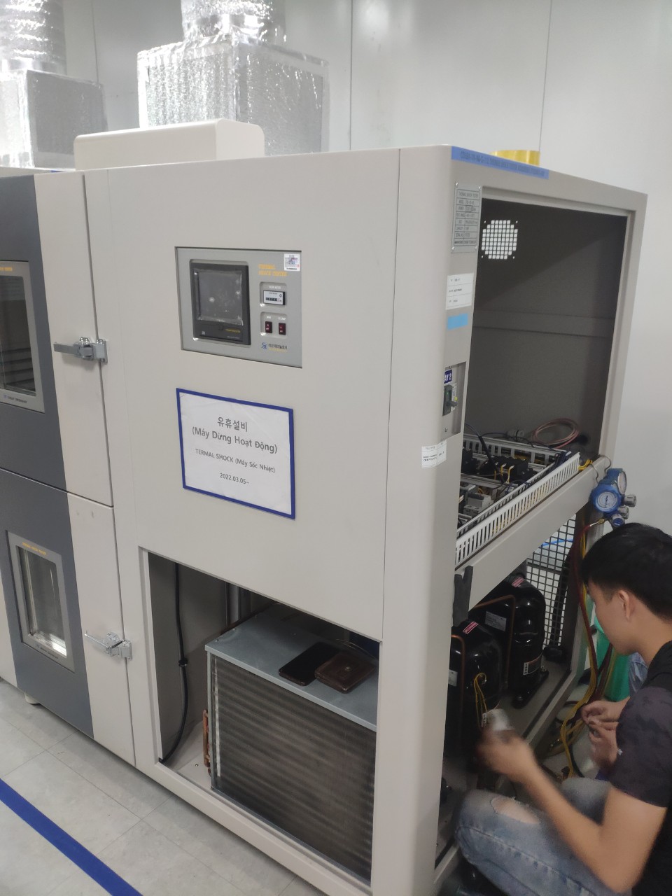 Hệ thống làm lạnh cascade tủ sốc nhiệt sau sửa chữa